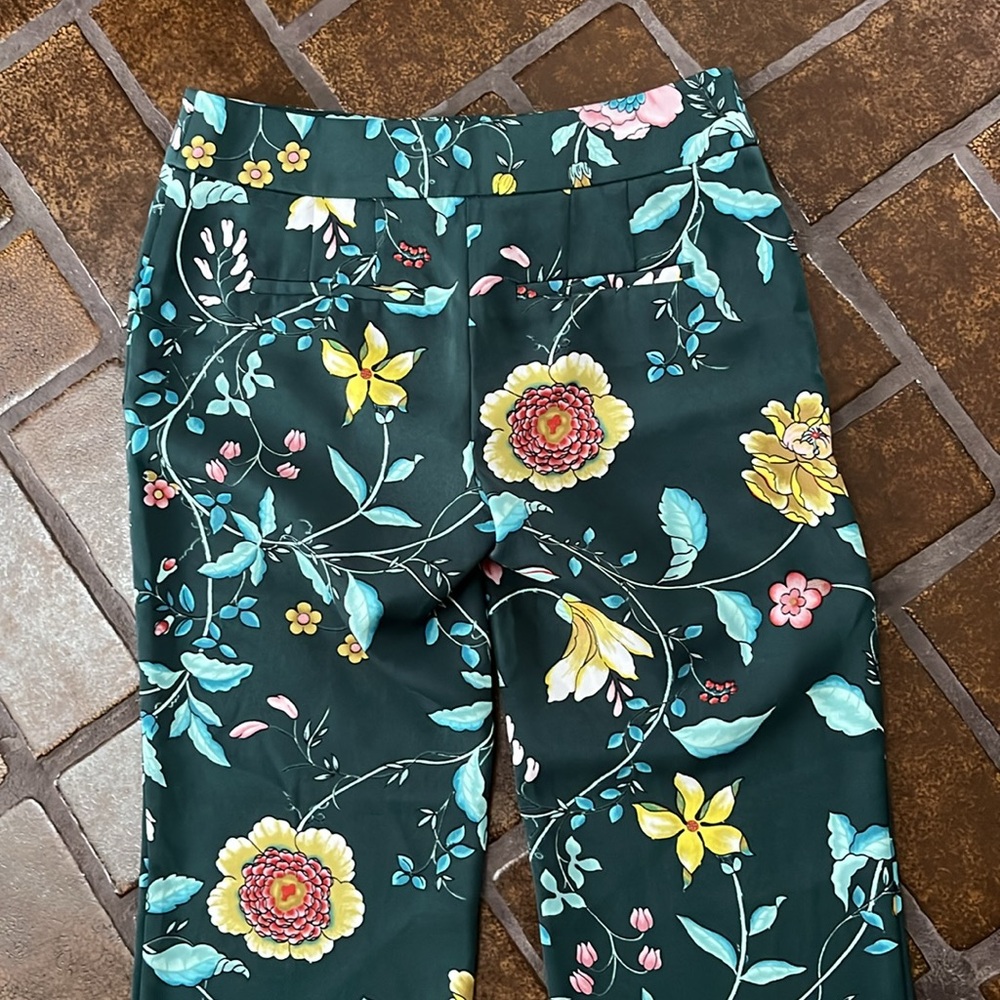 LOFT Green Multicolor Floral Print Trouser Pant - Picture 8 of 13